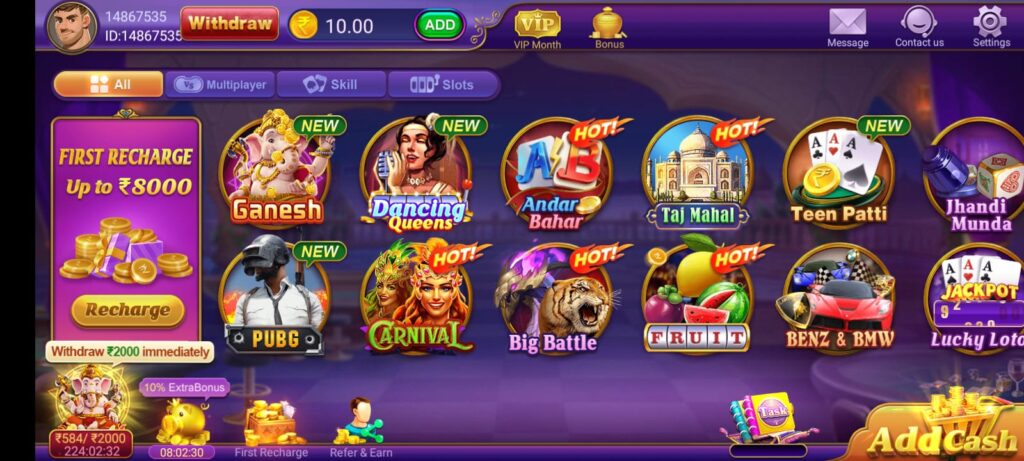 Available All Games In Teen Patti Bazaar App