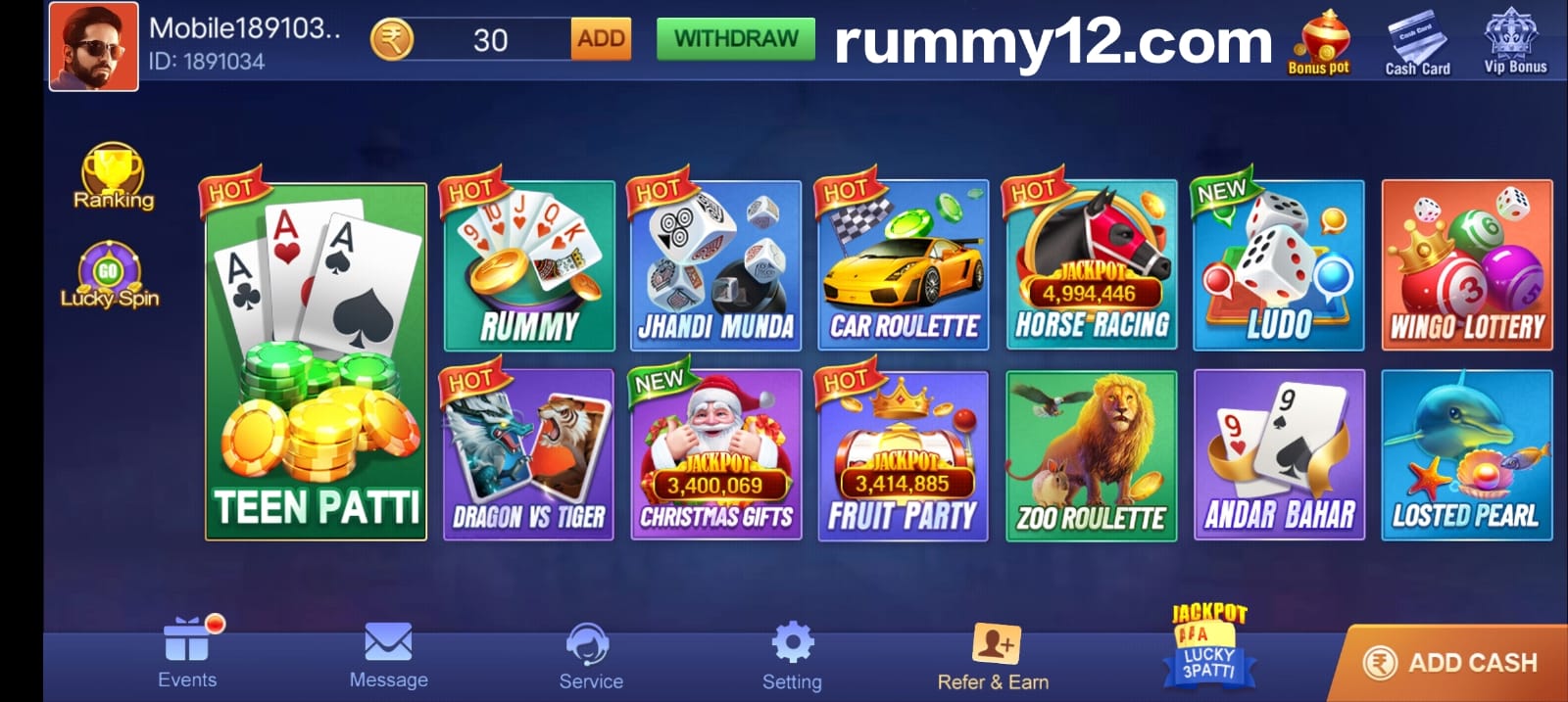 Available Games In Rummy Soft Apk