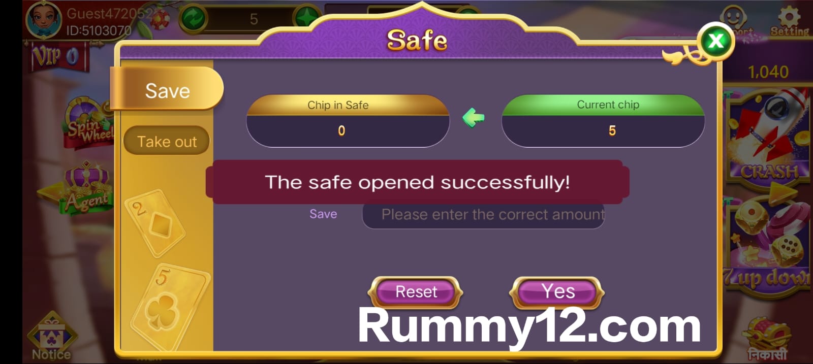Safe Button Program In 3 Patti Winner App