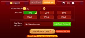 Withdrawals In Game 3F Apk